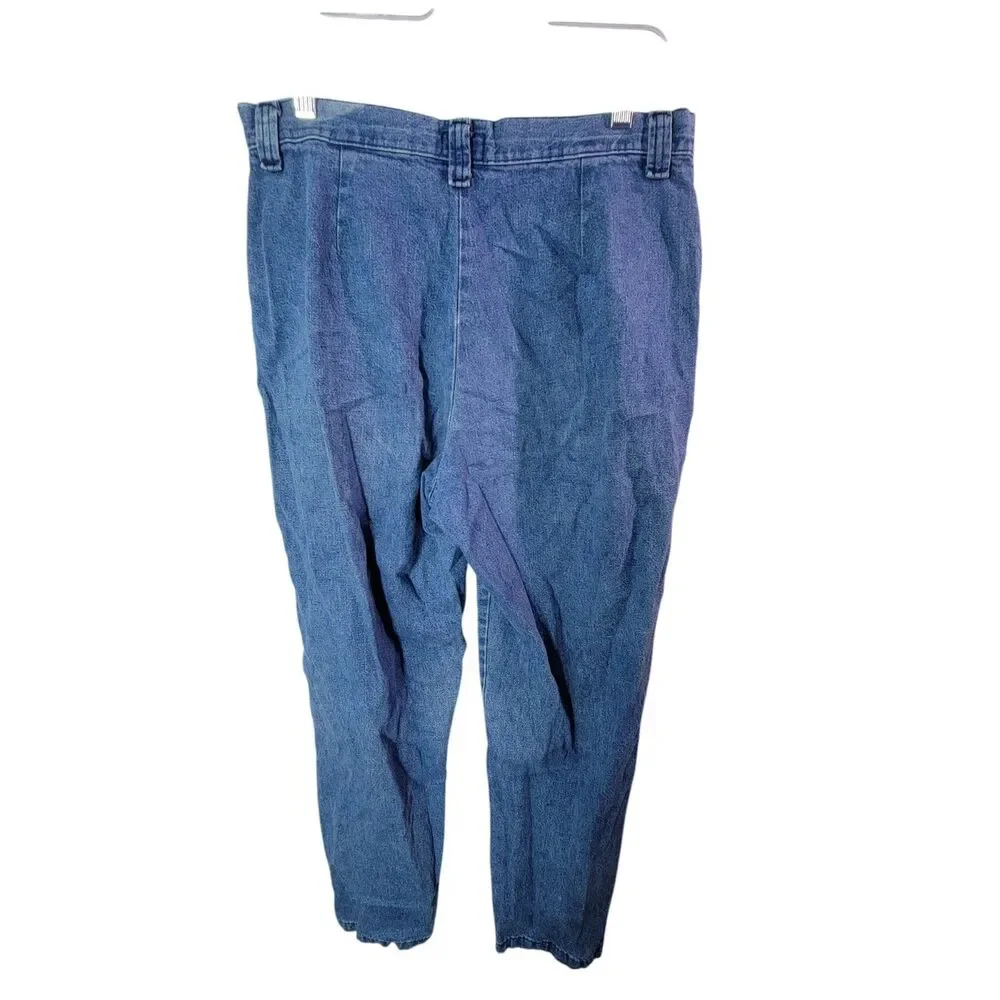Riders by LEE Womens Size 10P Blue Solid Mom Jeans - Picture 6 of 11